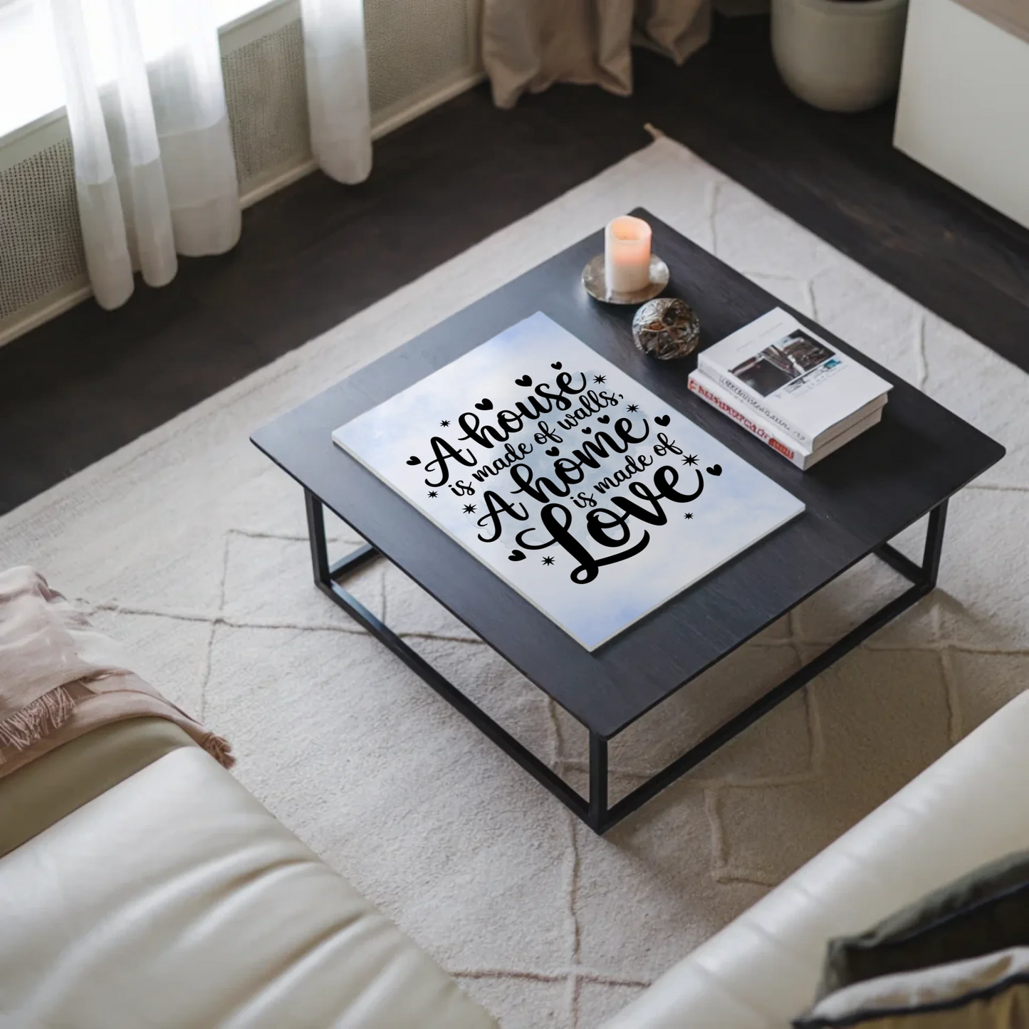 Magnet Poster mit Spruch A House is Made of Love