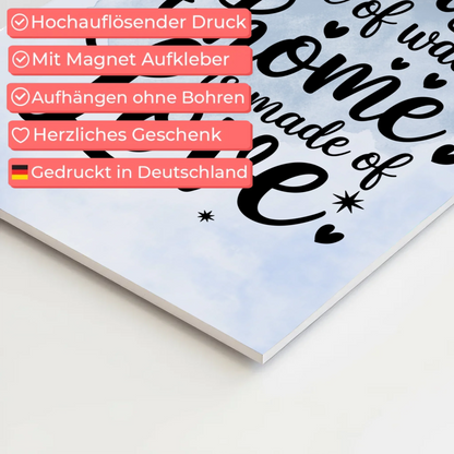 Magnet Poster mit Spruch A House is Made of Love