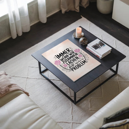 Spruch Fotoboard Magnet Wandbild Immer Lachen Problem