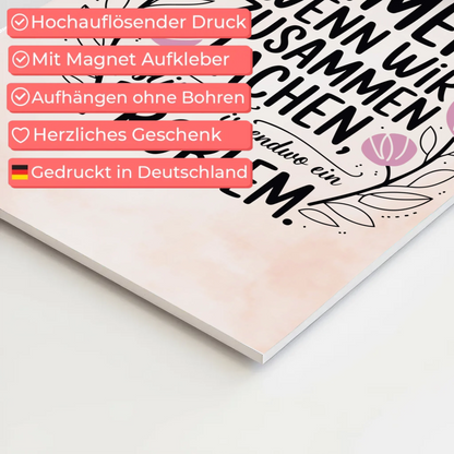 Spruch Fotoboard Magnet Wandbild Immer Lachen Problem
