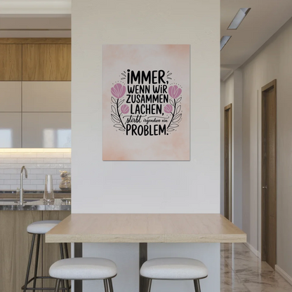 Spruch Fotoboard Magnet Wandbild Immer Lachen Problem