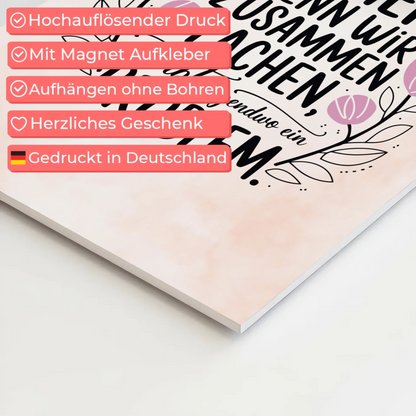 Spruch Fotoboard Magnet Wandbild Immer Lachen Problem