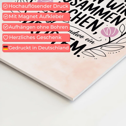 Spruch Fotoboard Magnet Wandbild Immer Lachen Problem