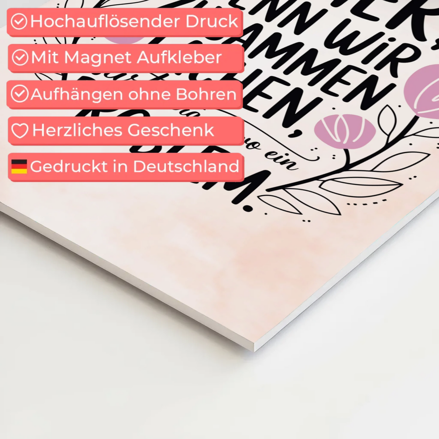 Spruch Fotoboard Magnet Wandbild Immer Lachen Problem