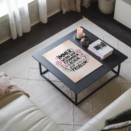 Spruch Fotoboard Magnet Wandbild Immer Lachen Problem