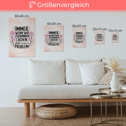 Spruch Fotoboard Magnet Wandbild Immer Lachen Problem