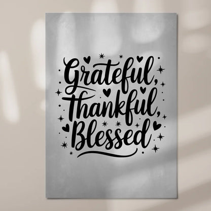 Sprüche Poster Magentisch - Grateful Thankful Blessed