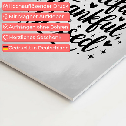 Sprüche Poster Magentisch - Grateful Thankful Blessed