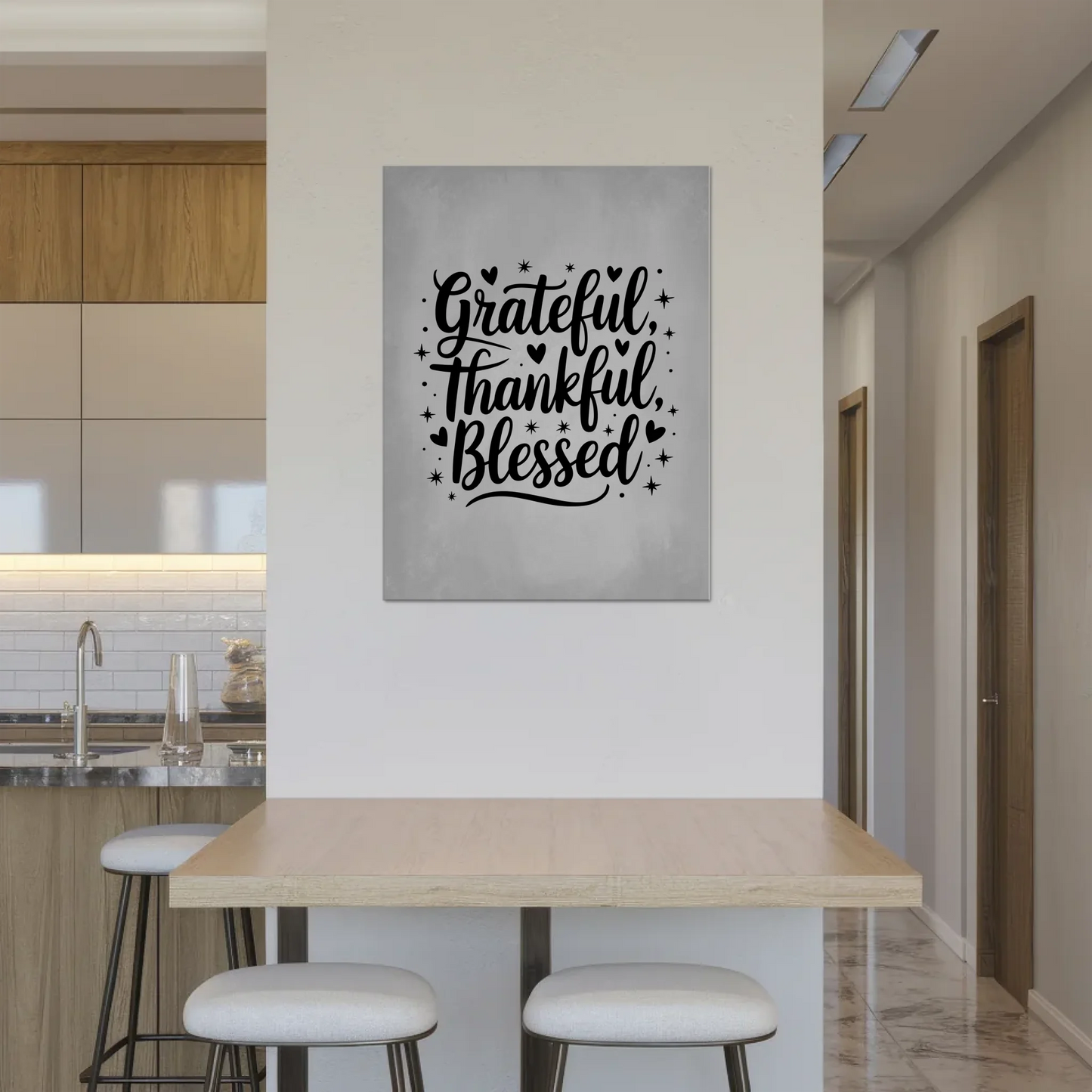 Sprüche Poster Magentisch - Grateful Thankful Blessed