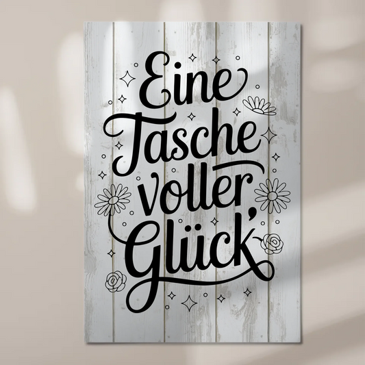 Magnet Poster mit Spruch - Eine Tasche voller Glück