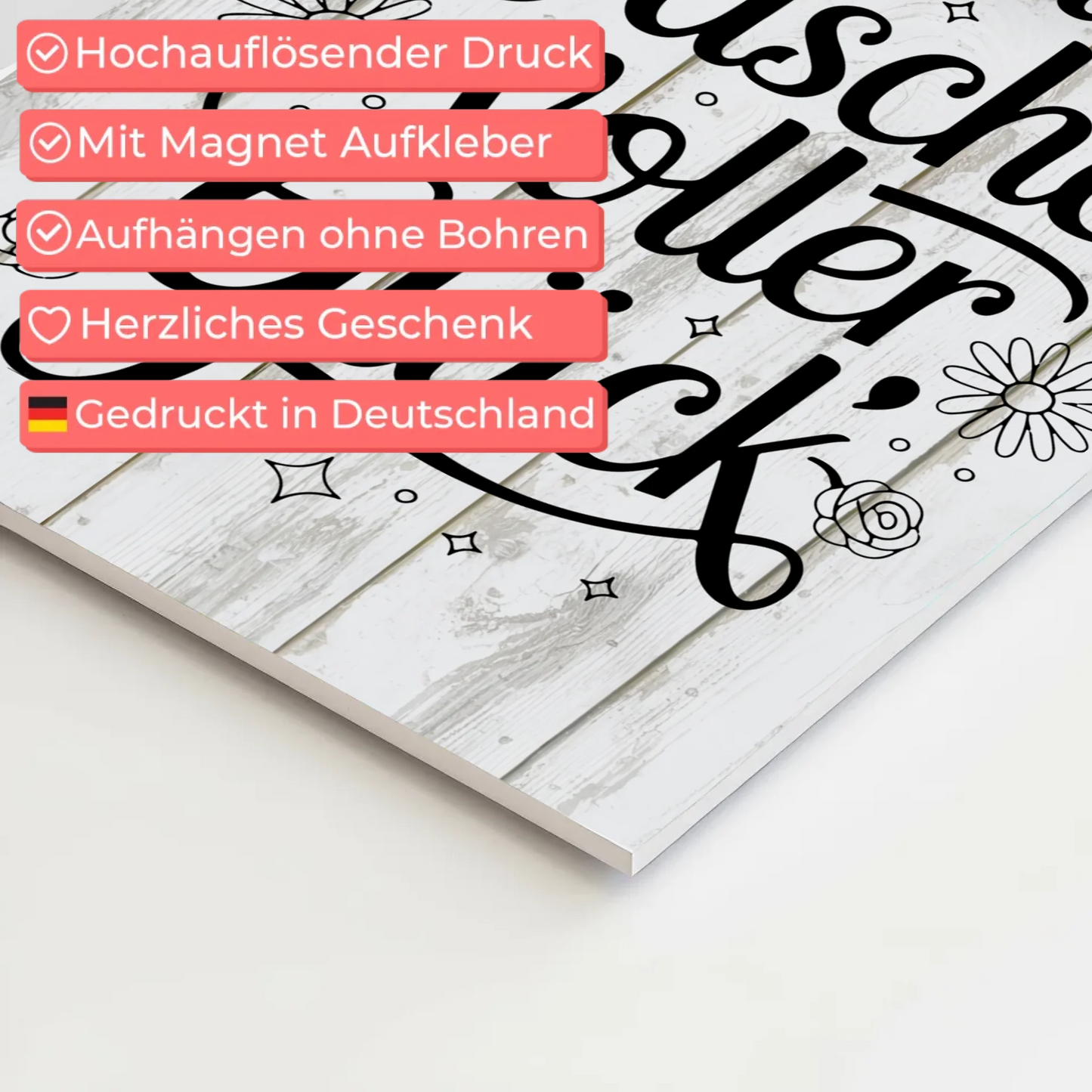 Magnet Poster mit Spruch - Eine Tasche voller Glück