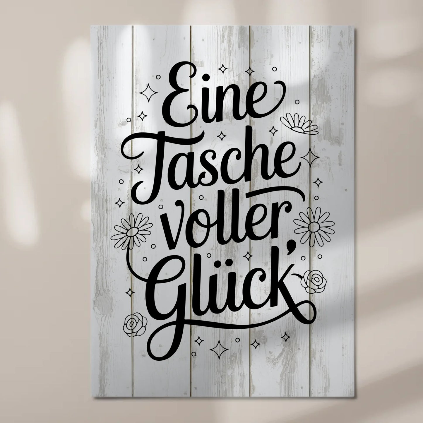 Magnet Poster mit Spruch - Eine Tasche voller Glück