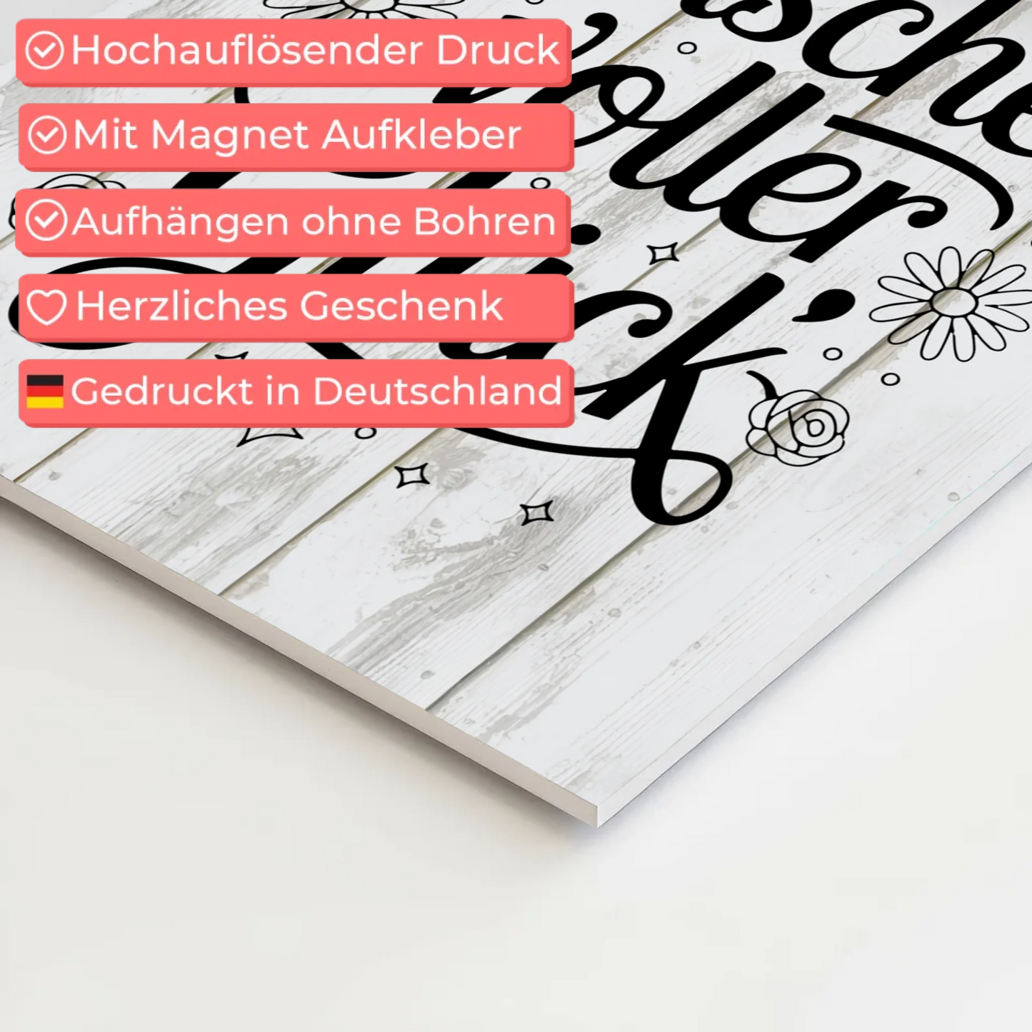 Magnet Poster mit Spruch - Eine Tasche voller Glück