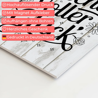 Magnet Poster mit Spruch - Eine Tasche voller Glück