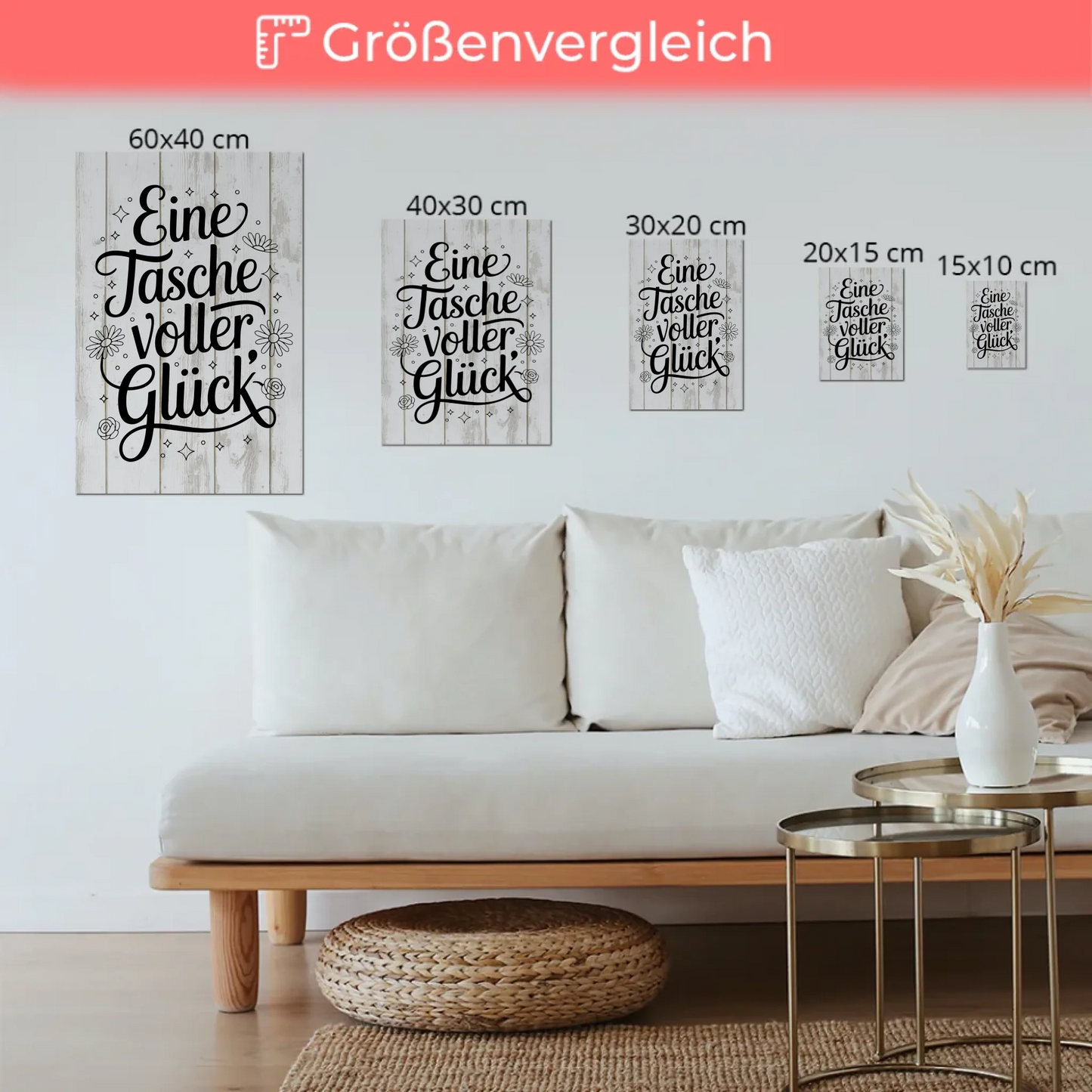 Magnet Poster mit Spruch - Eine Tasche voller Glück
