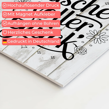 Magnet Poster mit Spruch - Eine Tasche voller Glück