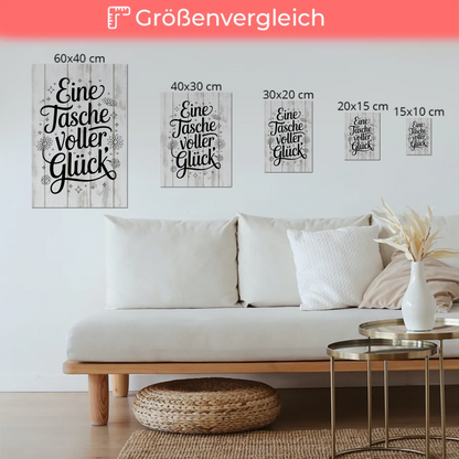 Magnet Poster mit Spruch - Eine Tasche voller Glück