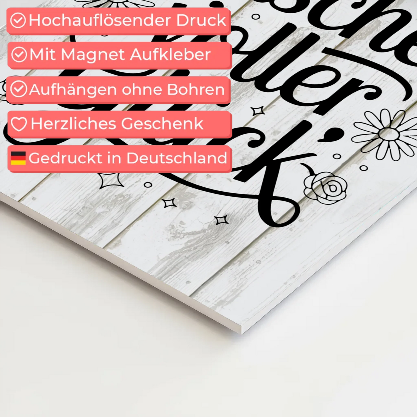 Magnet Poster mit Spruch - Eine Tasche voller Glück