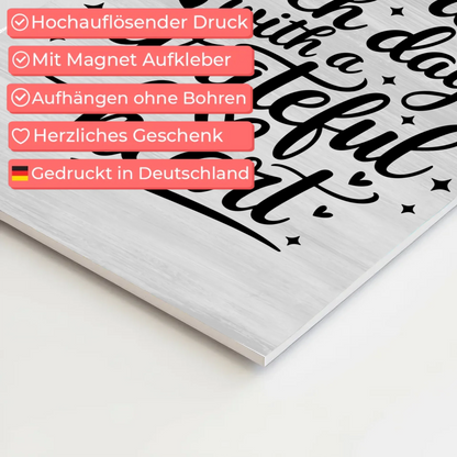 Magnet Poster Spruch Start each day with a grateful heart