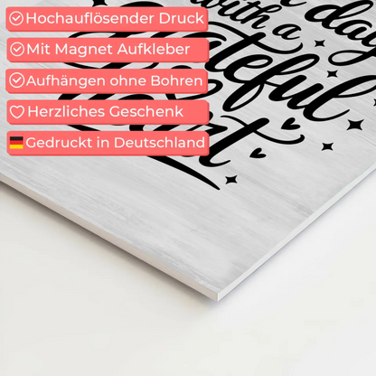 Magnet Poster Spruch Start each day with a grateful heart