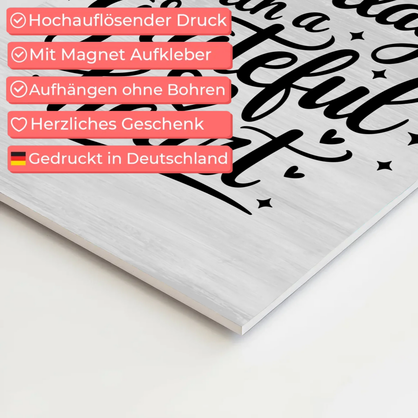 Magnet Poster Spruch Start each day with a grateful heart