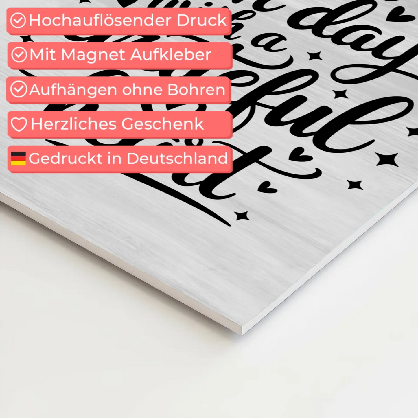 Magnet Poster Spruch Start each day with a grateful heart