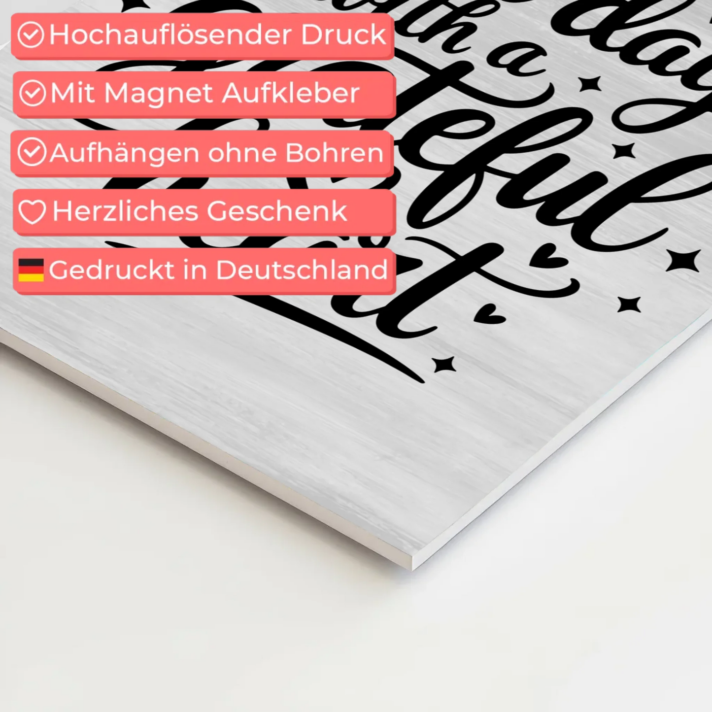 Magnet Poster Spruch Start each day with a grateful heart