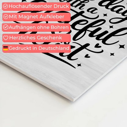 Magnet Poster Spruch Start each day with a grateful heart