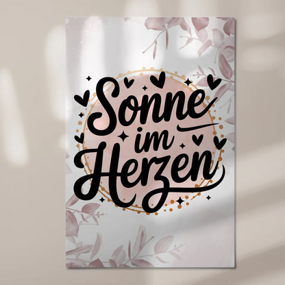 Sprüche Poster Magentisch Sonne im Herzen Geschenk