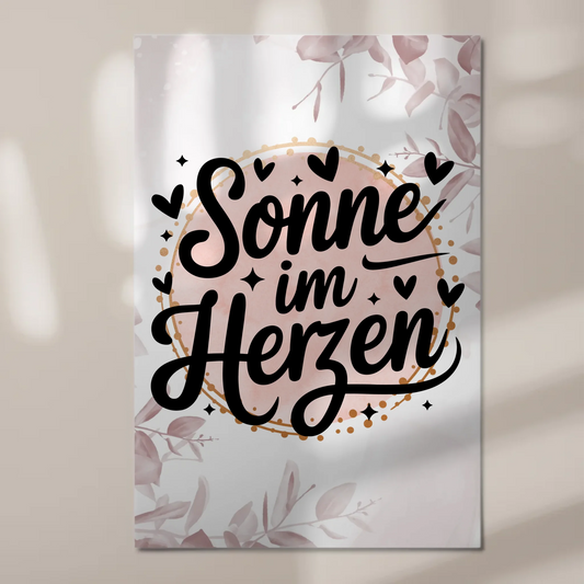 Sprüche Poster Magentisch Sonne im Herzen Geschenk