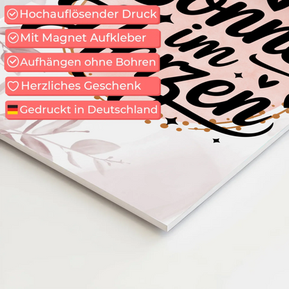 Sprüche Poster Magentisch Sonne im Herzen Geschenk