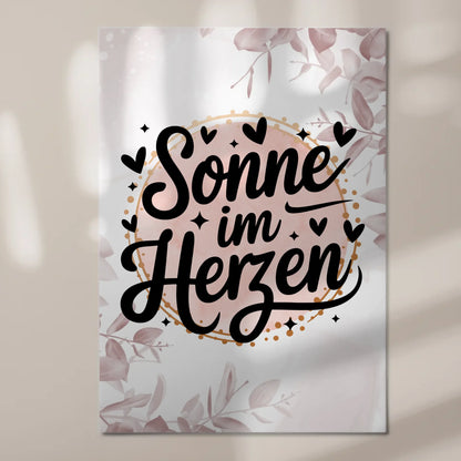 Sprüche Poster Magentisch Sonne im Herzen Geschenk