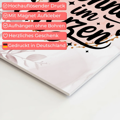 Sprüche Poster Magentisch Sonne im Herzen Geschenk