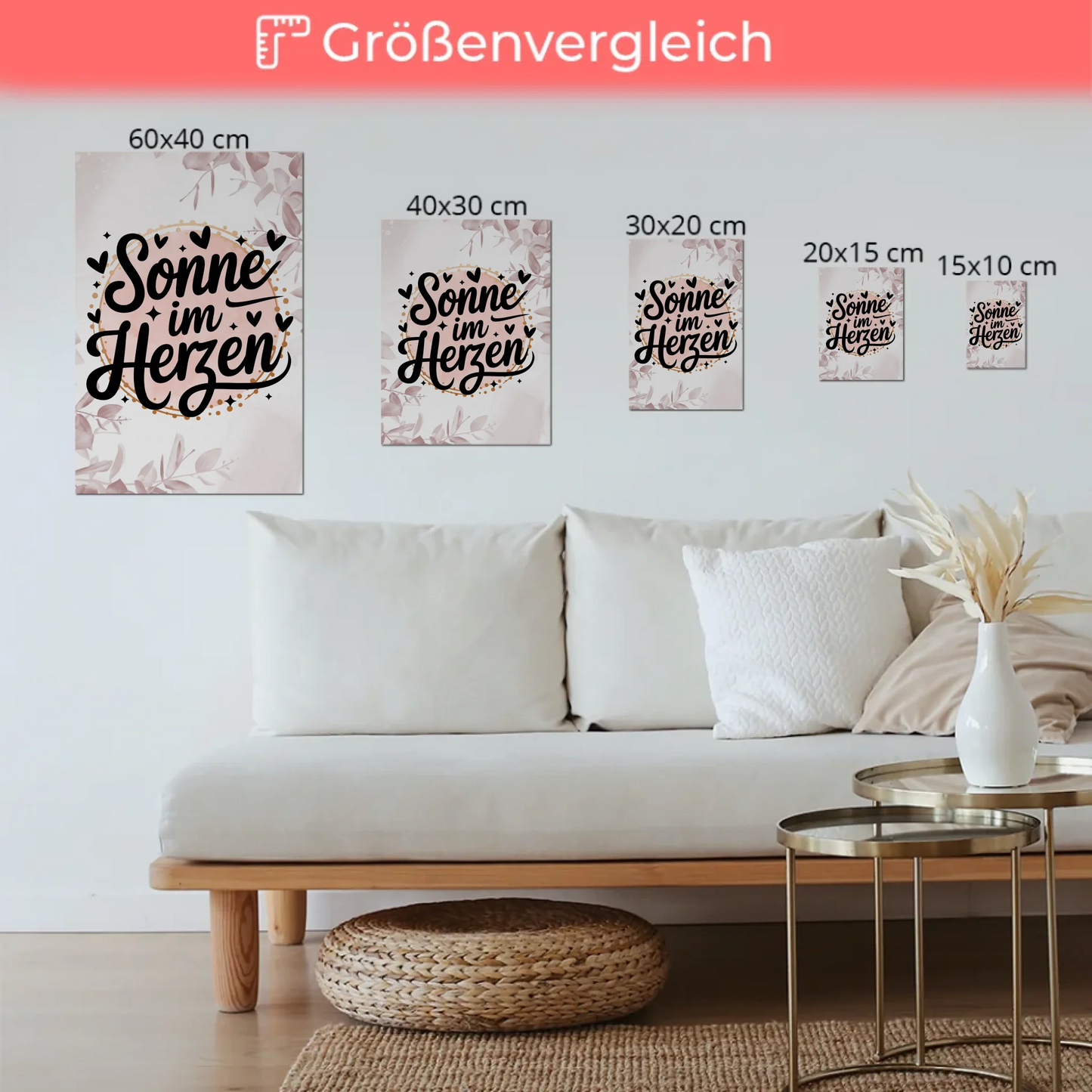 Sprüche Poster Magentisch Sonne im Herzen Geschenk