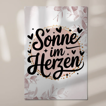 Sprüche Poster Magentisch Sonne im Herzen Geschenk