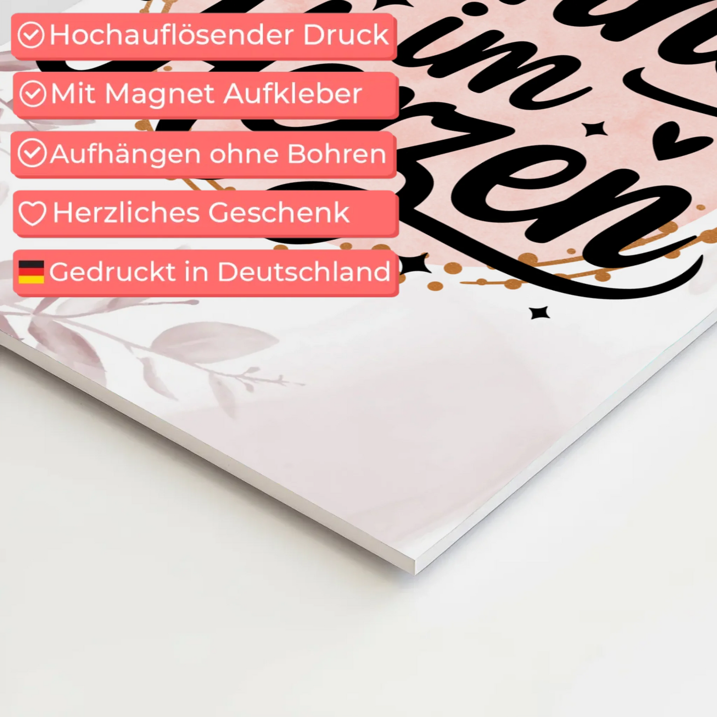 Sprüche Poster Magentisch Sonne im Herzen Geschenk