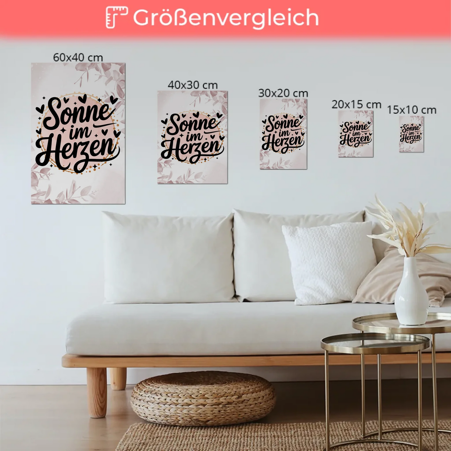 Sprüche Poster Magentisch Sonne im Herzen Geschenk