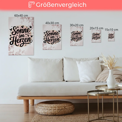 Sprüche Poster Magentisch Sonne im Herzen Geschenk