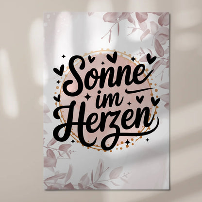 Sprüche Poster Magentisch Sonne im Herzen Geschenk