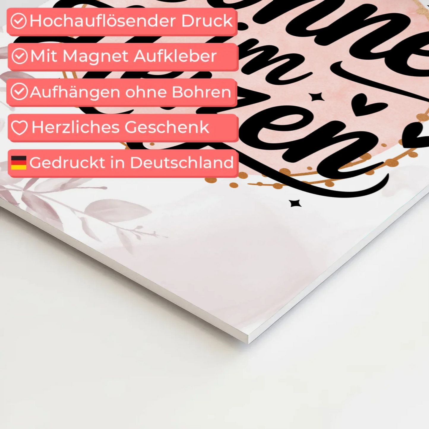 Sprüche Poster Magentisch Sonne im Herzen Geschenk