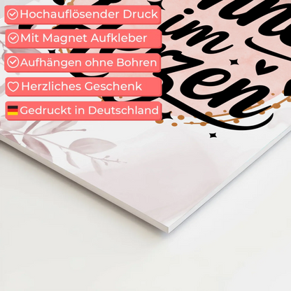 Sprüche Poster Magentisch Sonne im Herzen Geschenk