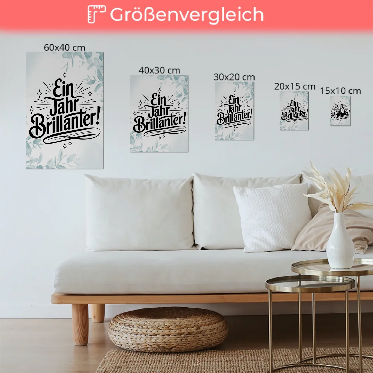 Magnet Poster mit Spruch - Ein Jahr brillanter Geschenk