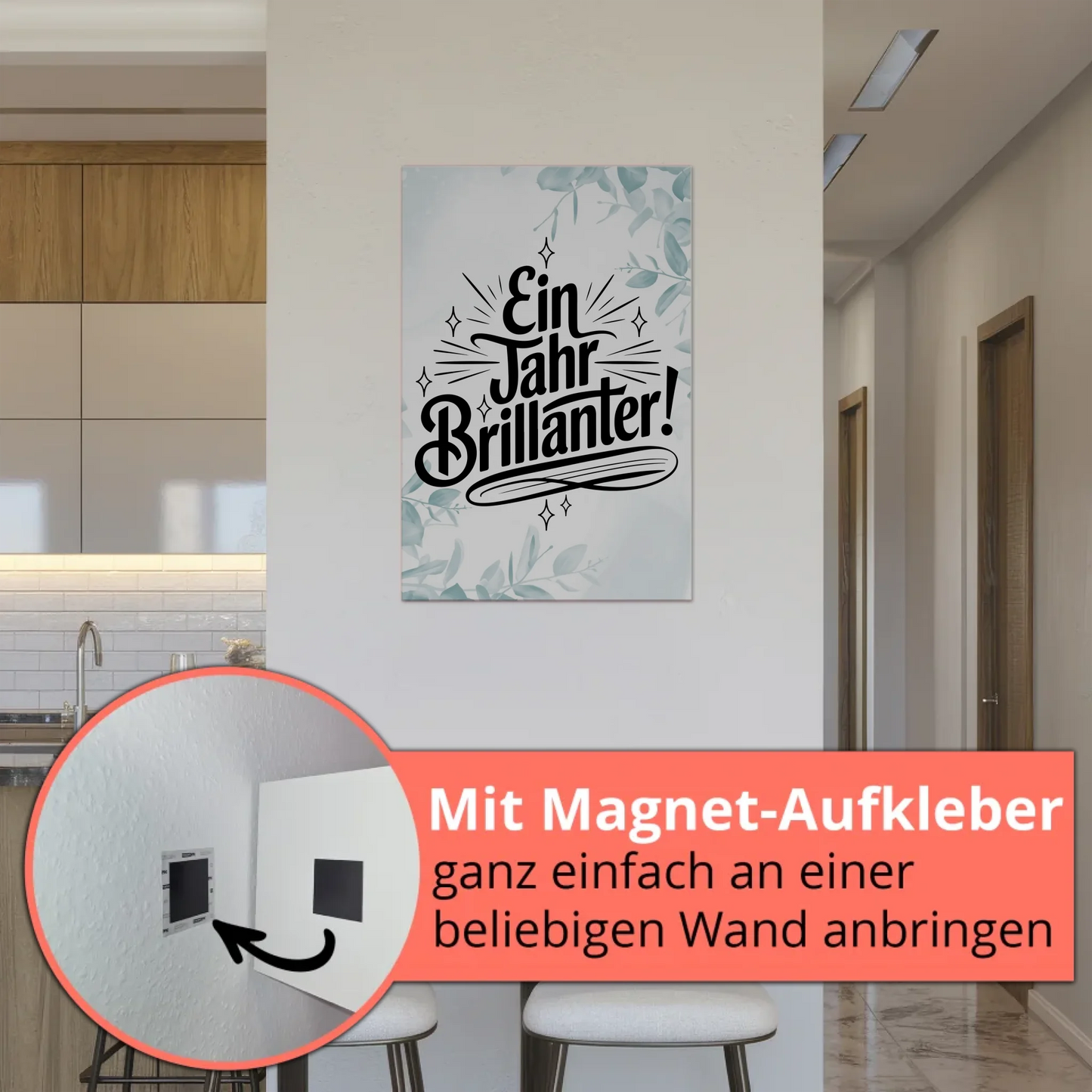 Magnet Poster mit Spruch - Ein Jahr brillanter Geschenk