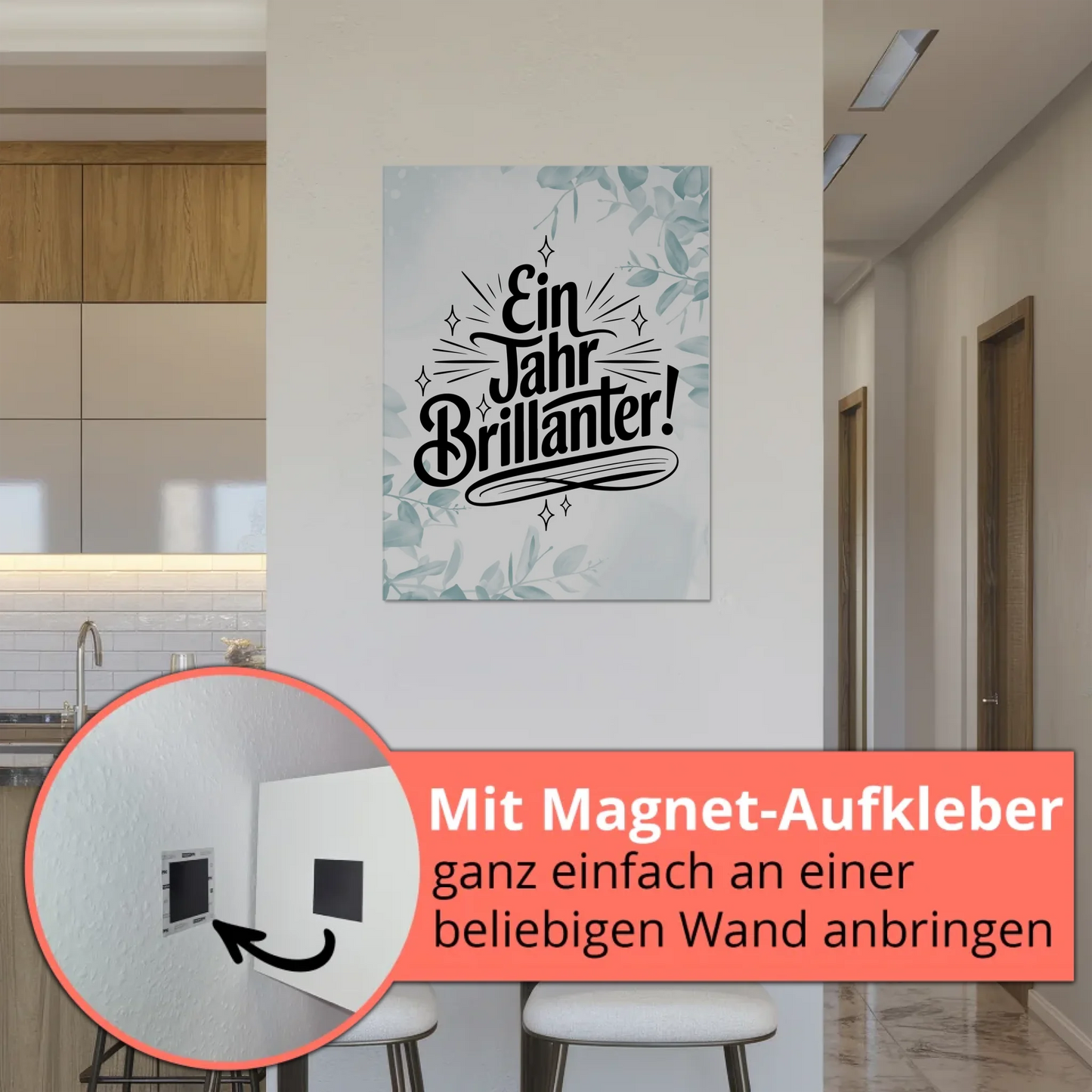 Magnet Poster mit Spruch - Ein Jahr brillanter Geschenk