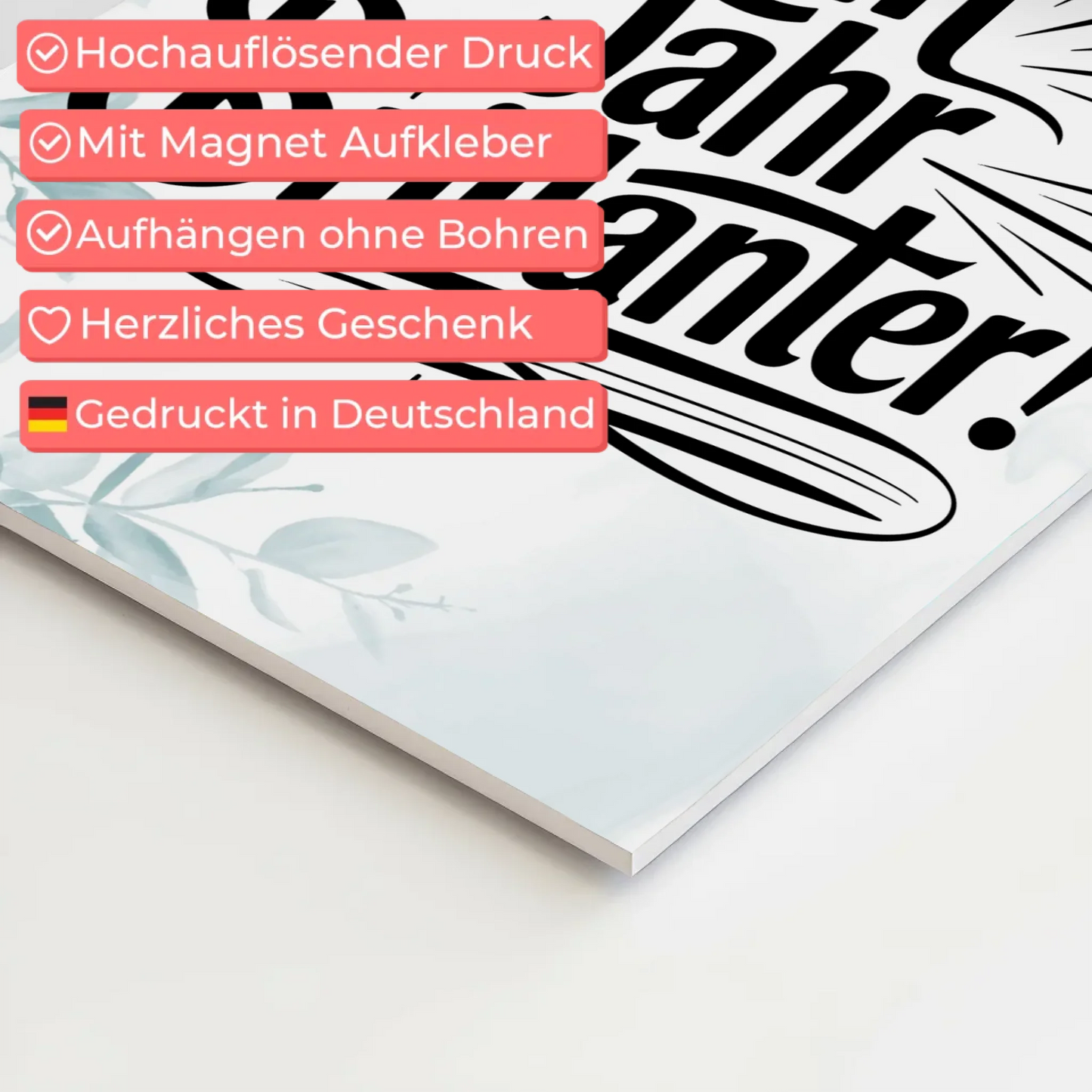 Magnet Poster mit Spruch - Ein Jahr brillanter Geschenk