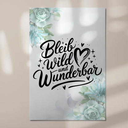 Magnet Poster Spruch Bleib wild und wunderbar Geschenk