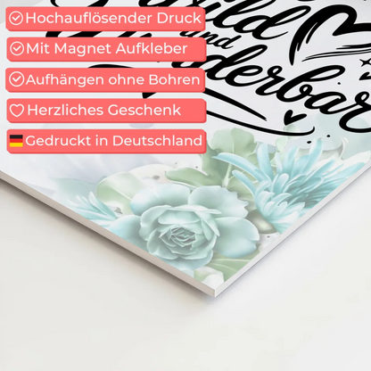 Magnet Poster Spruch Bleib wild und wunderbar Geschenk