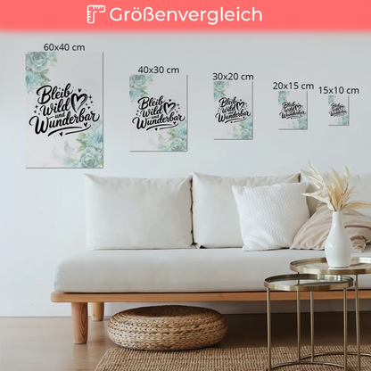 Magnet Poster Spruch Bleib wild und wunderbar Geschenk