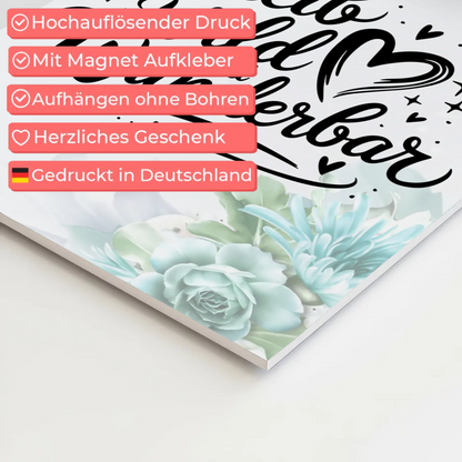 Magnet Poster Spruch Bleib wild und wunderbar Geschenk