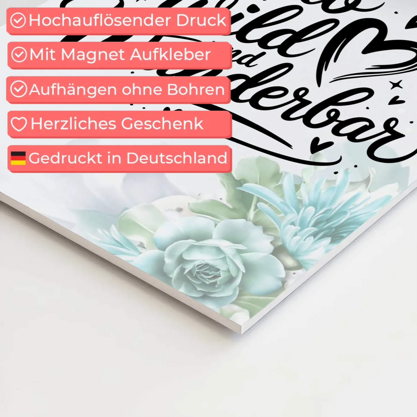 Magnet Poster Spruch Bleib wild und wunderbar Geschenk